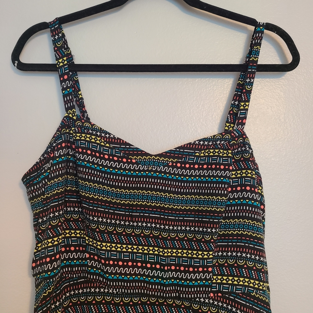 Torrid Multicolor Pattern Spaghetti Strap Smock C… - image 8